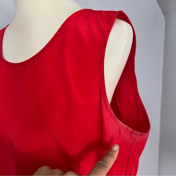 Vintage red three piece set maxi dress with floral lace embellished jacket - Picture 8 of 13